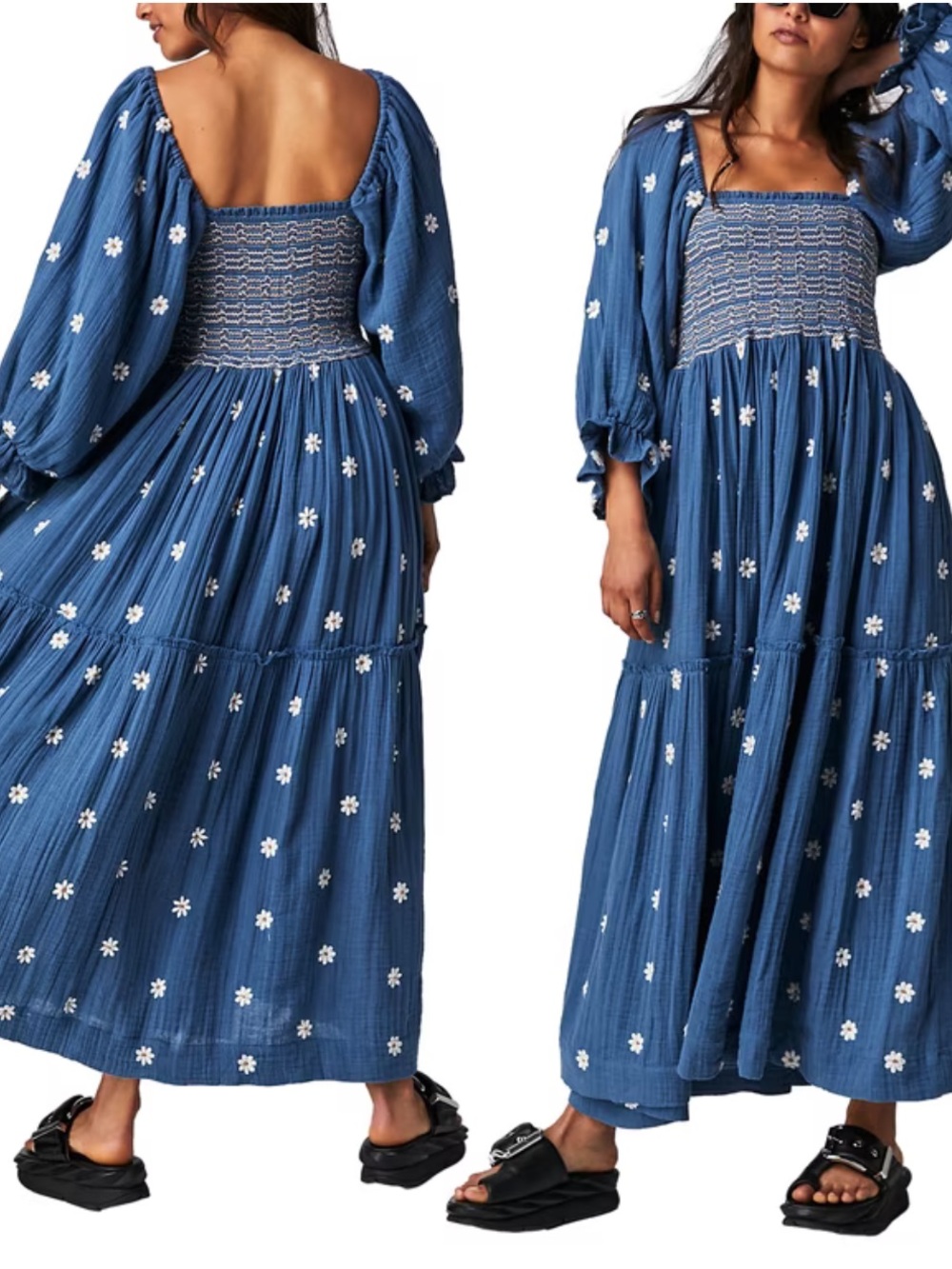 Free People Dahlia Dress in Coastal Blue